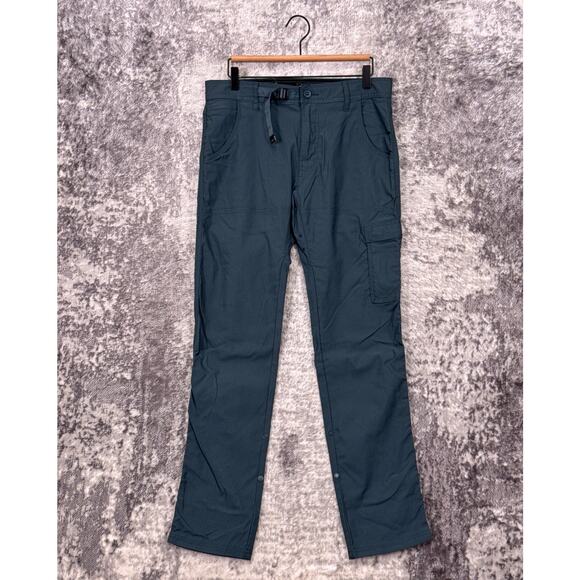 Prana Pants 32 x 32 Mens Stretch Zion Slim II Gray Athletic Nylon Hiking - Picture 1 of 8